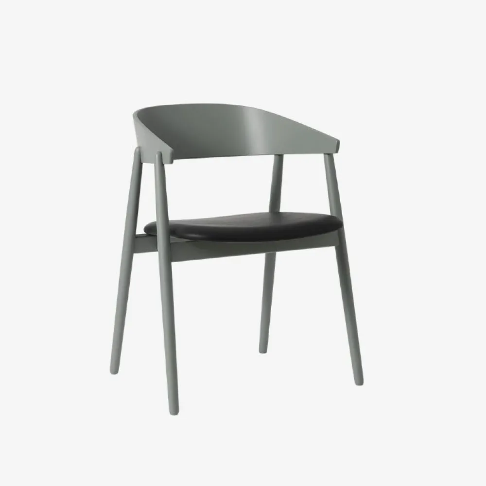 Andersen Furniture AC2 Stol Grå Bøg Sort Læder^ Stue|Stole