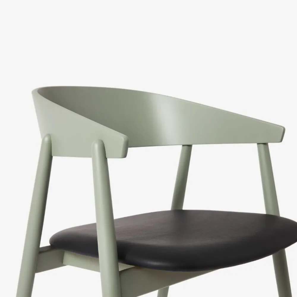 Andersen Furniture AC2 Stol Grøn Bøg Sort PU Læder^ Stue|Stole