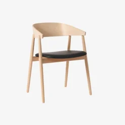 Andersen Furniture AC2 Stol Hvidpigmenteret Mat Lakeret Bøg Sort Læder^ Stue|Stole