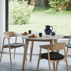 Andersen Furniture AC2 Stol Hvidpigmenteret Mat Lakeret Bøg Sort Læder^ Stue|Stole