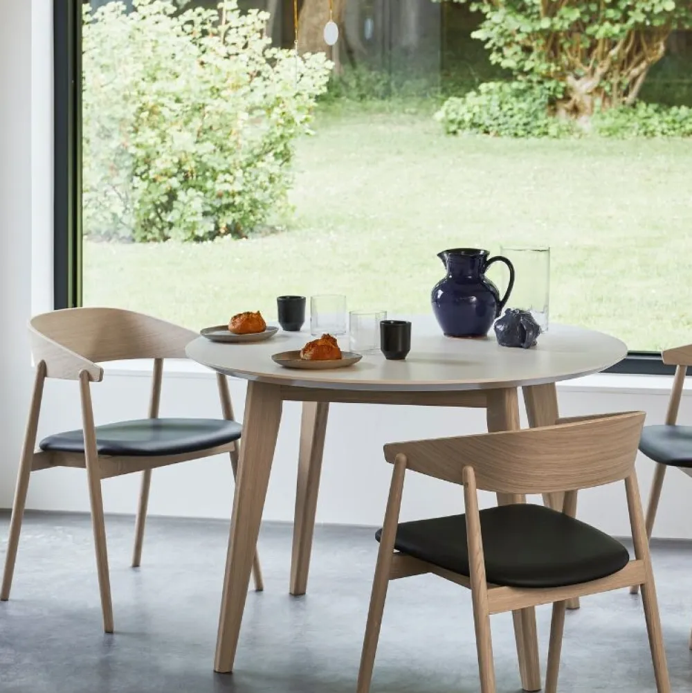 Andersen Furniture AC2 Stol Hvidpigmenteret Mat Lakeret Bøg Sort Læder^ Stue|Stole