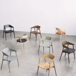 Andersen Furniture AC2 Stol Hvidpigmenteret Mat Lakeret Bøg Sort PU Læder^ Stue|Stole