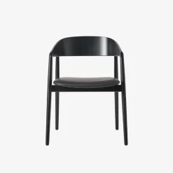 Andersen Furniture AC2 Stol Sort Mat Lakeret Bøg Sort Læder^ Stue|Stole