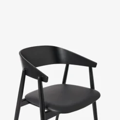Andersen Furniture AC2 Stol Sort Mat Lakeret Bøg Sort Læder^ Stue|Stole