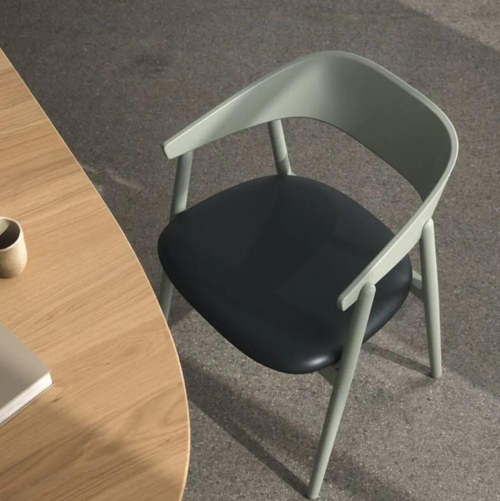 Andersen Furniture AC2 Stol Grøn Bøg Sort Læder^ Stue|Stole
