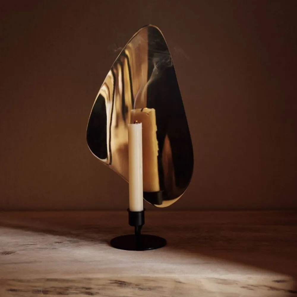 Audo Copenhagen Flambeau Lysestage Messing H34^ Stue|Andet Boligtilbehør