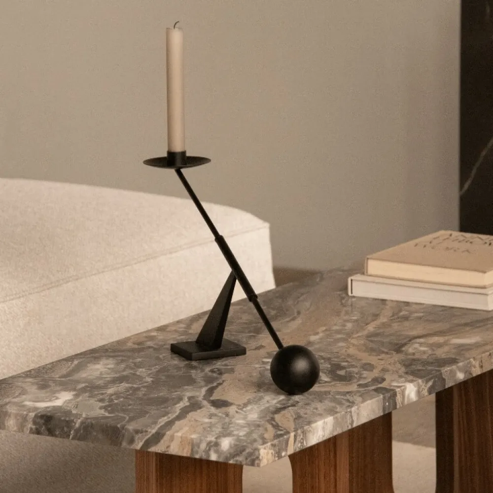 Audo Copenhagen Interconnect Candle Holder Black Small^ Andet Boligtilbehør|Lysestager