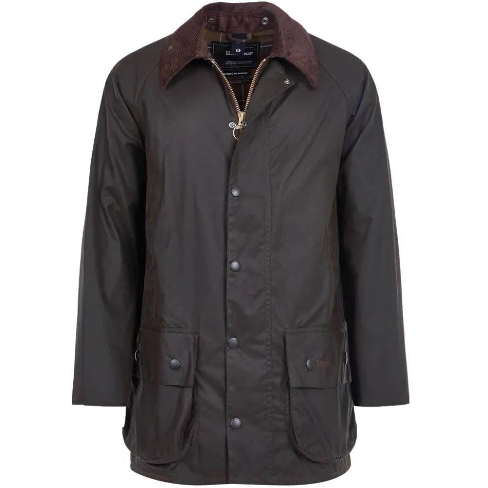 Barbour Classic Beaufort Waxed Jacket Olive^ Overtøj