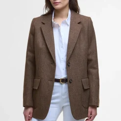 Barbour Elm Tailored Wool Blazer Military Brown^Dame Overdele