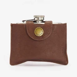 Barbour 4OZ Hinged Hip Flask Classic Brown^Dame Accessories|Accessories