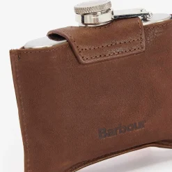 Barbour 4OZ Hinged Hip Flask Classic Brown^Dame Accessories|Accessories