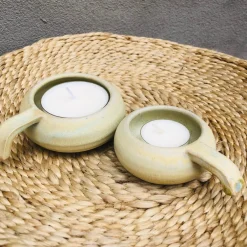 Åbenlys Kammerstage Støvregn Lille^ Lysestager|Keramik & Porcelæn