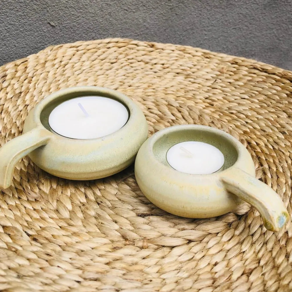 Åbenlys Kammerstage Støvregn Lille^ Lysestager|Keramik & Porcelæn