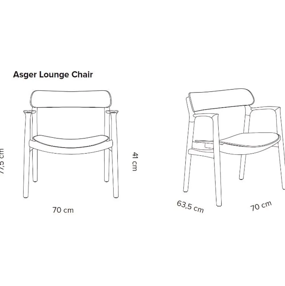 Bent Hansen Asger Loungestol Sortlakeret Eg Sort Zenso 2 Læder^ Stole|Stue