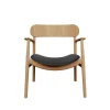 Bent Hansen Asger Loungestol Eg/Lys Olie Sort Zenso 2 Læder^ Stole|Stue