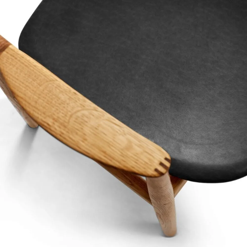 Bent Hansen Asger Spisebordsstol Eg/Olie Sort Zenso 2 Læder^ Stole|Stue