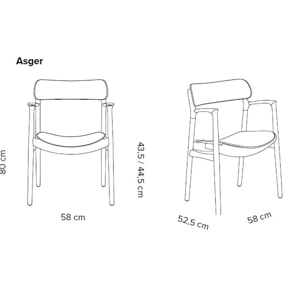 Bent Hansen Asger Spisebordsstol Eg/Olie Sort Zenso 2 Læder^ Stole|Stue
