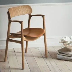 Bent Hansen Asger Spisebordsstol Eg/Olie Cognac Zenso 2 Læder^ Stole|Stue