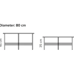 Bent Hansen Metro Sofabord Ø80 Beige Marmor^ Borde|Stue