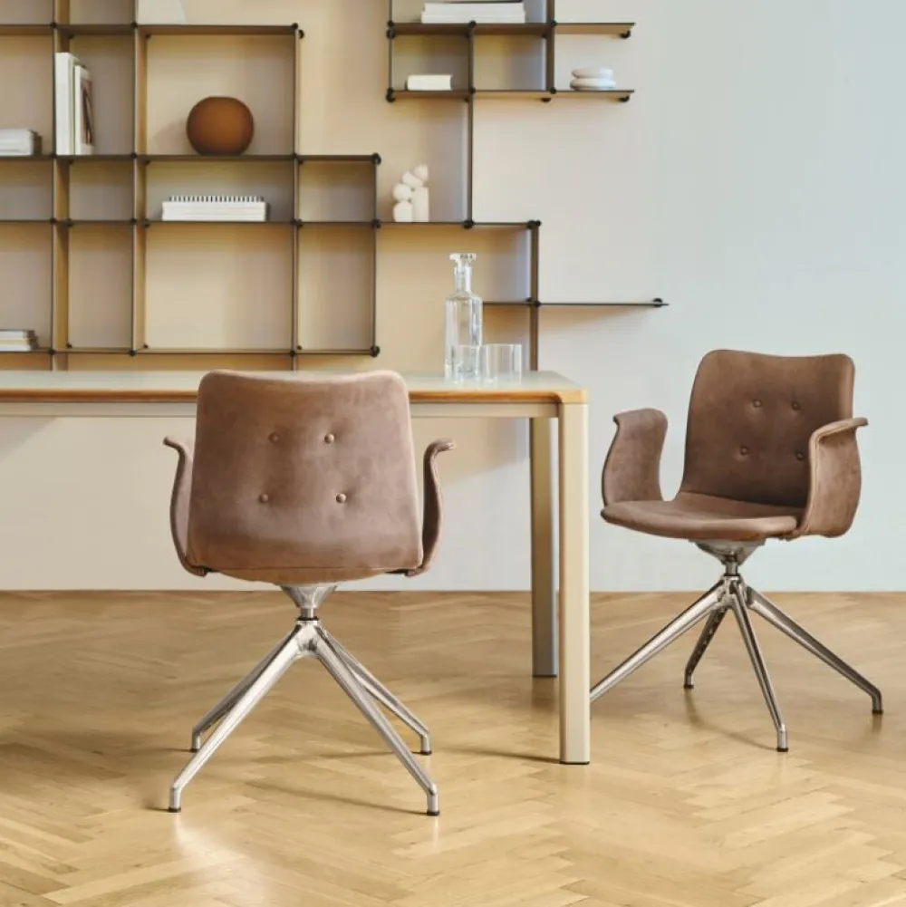 Bent Hansen Primum Armstol Poleret Stel Zenso 261 Læder^ Stue|Kontor