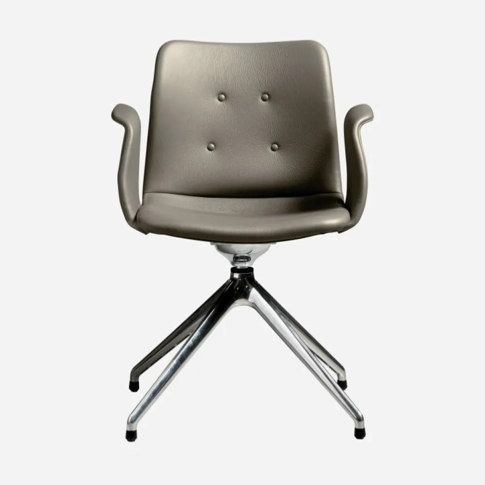 Bent Hansen Primum Armstol Poleret Stel Zenso 214 Læder^ Stue|Kontor