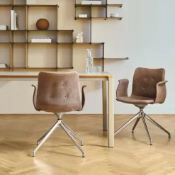 Bent Hansen Primum Armstol Poleret Stel Zenso 214 Læder^ Stue|Kontor