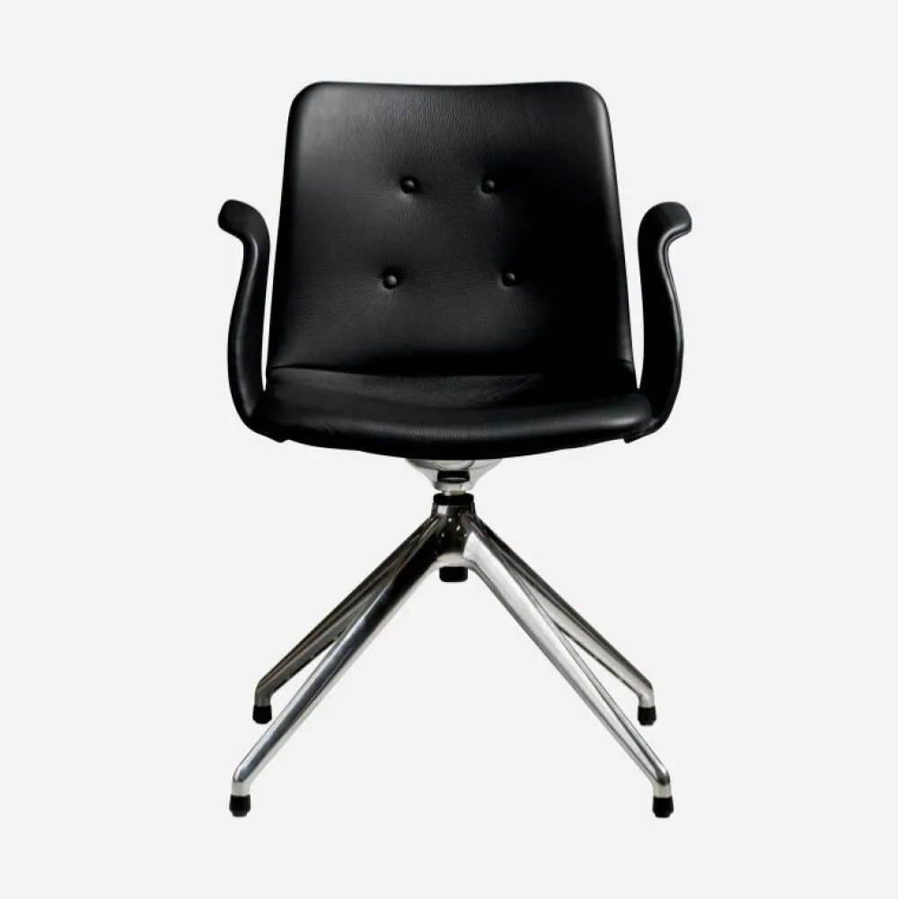 Bent Hansen Primum Armstol Poleret Stel Zenso 207 Læder^ Stue|Kontor