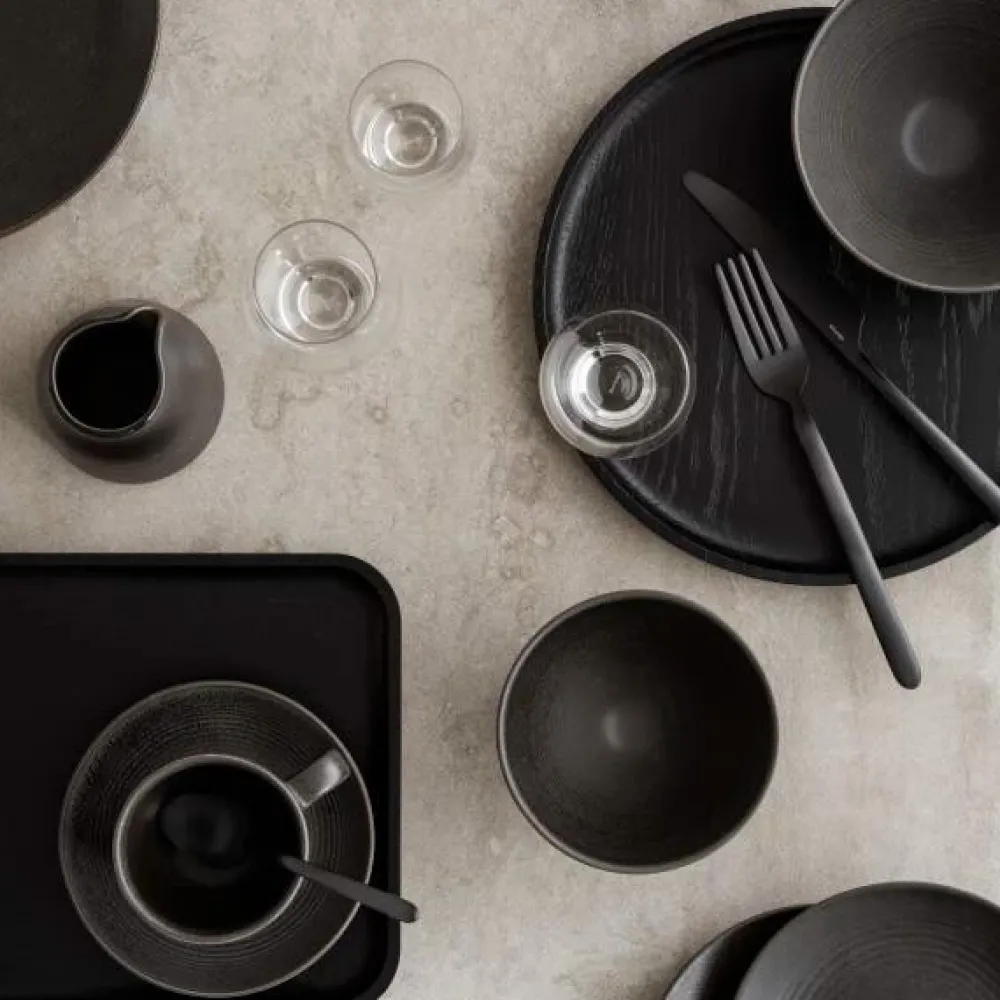 Blomus Oku Tray Black Round Small^ Skåle & Bakker