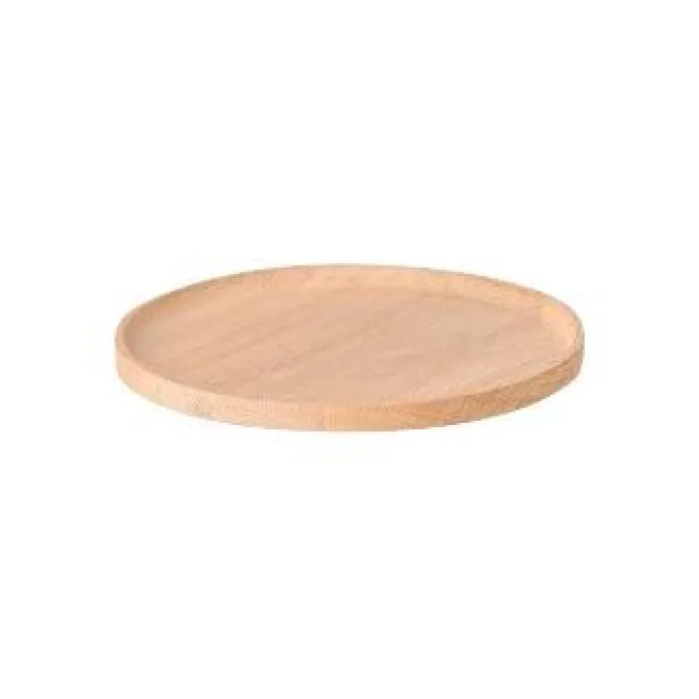 Blomus Oku Tray Oak Round Small^ Skåle & Bakker