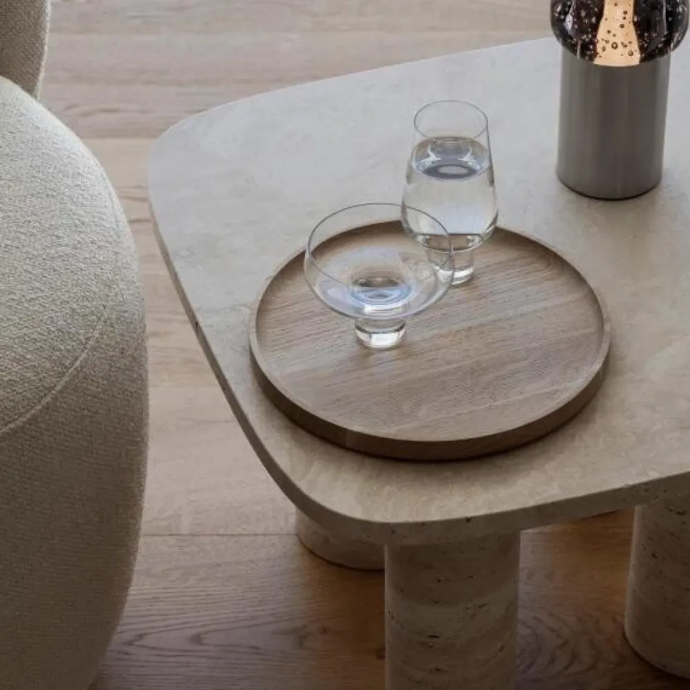 Blomus Oku Tray Oak Round Small^ Skåle & Bakker