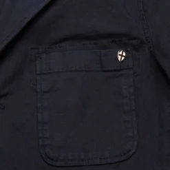 Blue De Gênes Blue De Génes Gabbiano Dobby Blazer Dark Navy^ Overdele