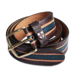 Blue De Gênes Blue De Génes Tino Belt Brown Stripe^ Accessories