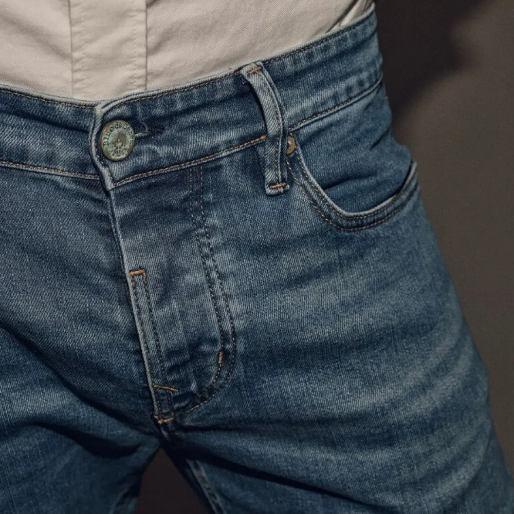 Blue De Gênes Vinci Pala Used Jeans Blue Denim^ Underdele