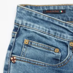 Blue De Gênes Vinci Pala Used Jeans Blue Denim^ Underdele