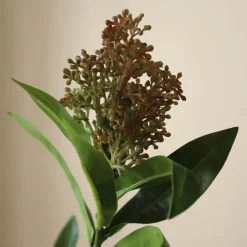 Botané Studios Skimmia Berry Branch Rose^ Kunstige Blomster
