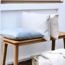 Compliments Outdoor Fine Stripe Cushion Dusty Blue 45x45 cm^ Udendørs|Puder