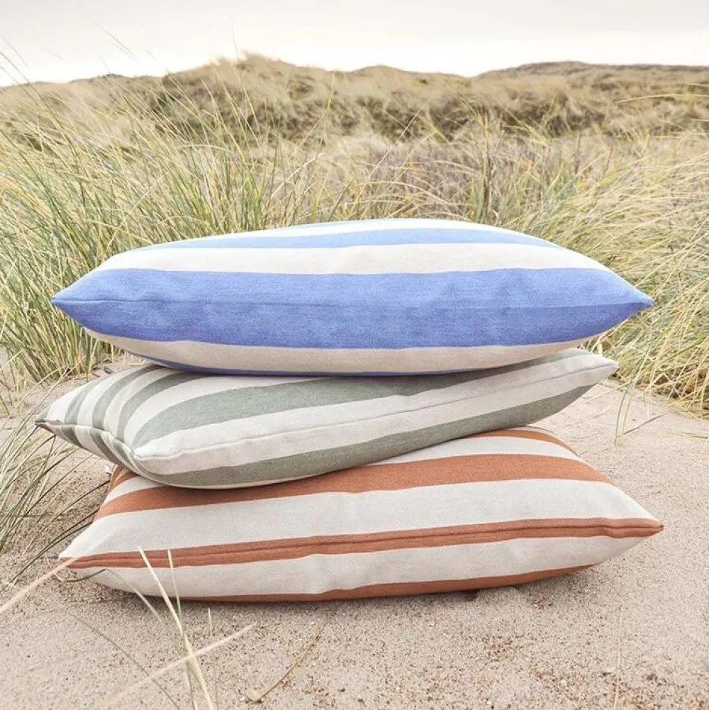 Compliments Outdoor Stripe Cushion Blue 45x45 cm^ Udendørs|Puder