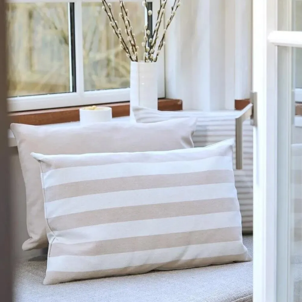 Compliments Outdoor Stripe Cushion Beige 40x60 cm^ Udendørs|Puder