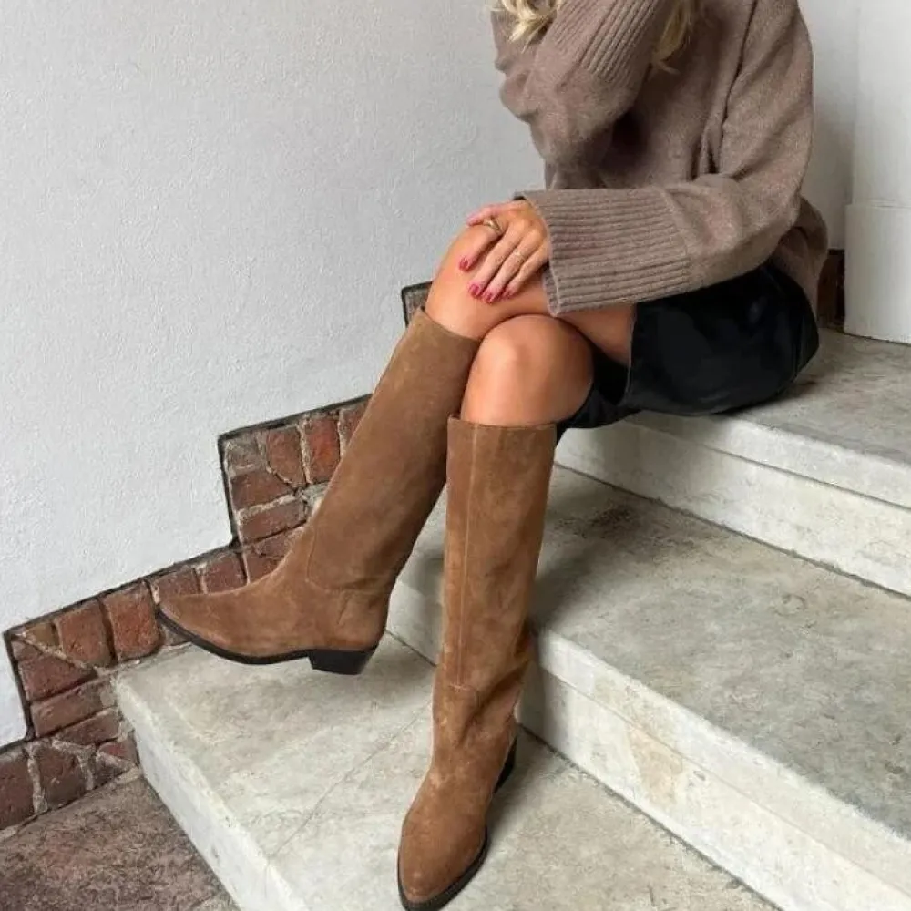 Copenhagen Shoes The Note Boot Cognac Suede^Dame Sko