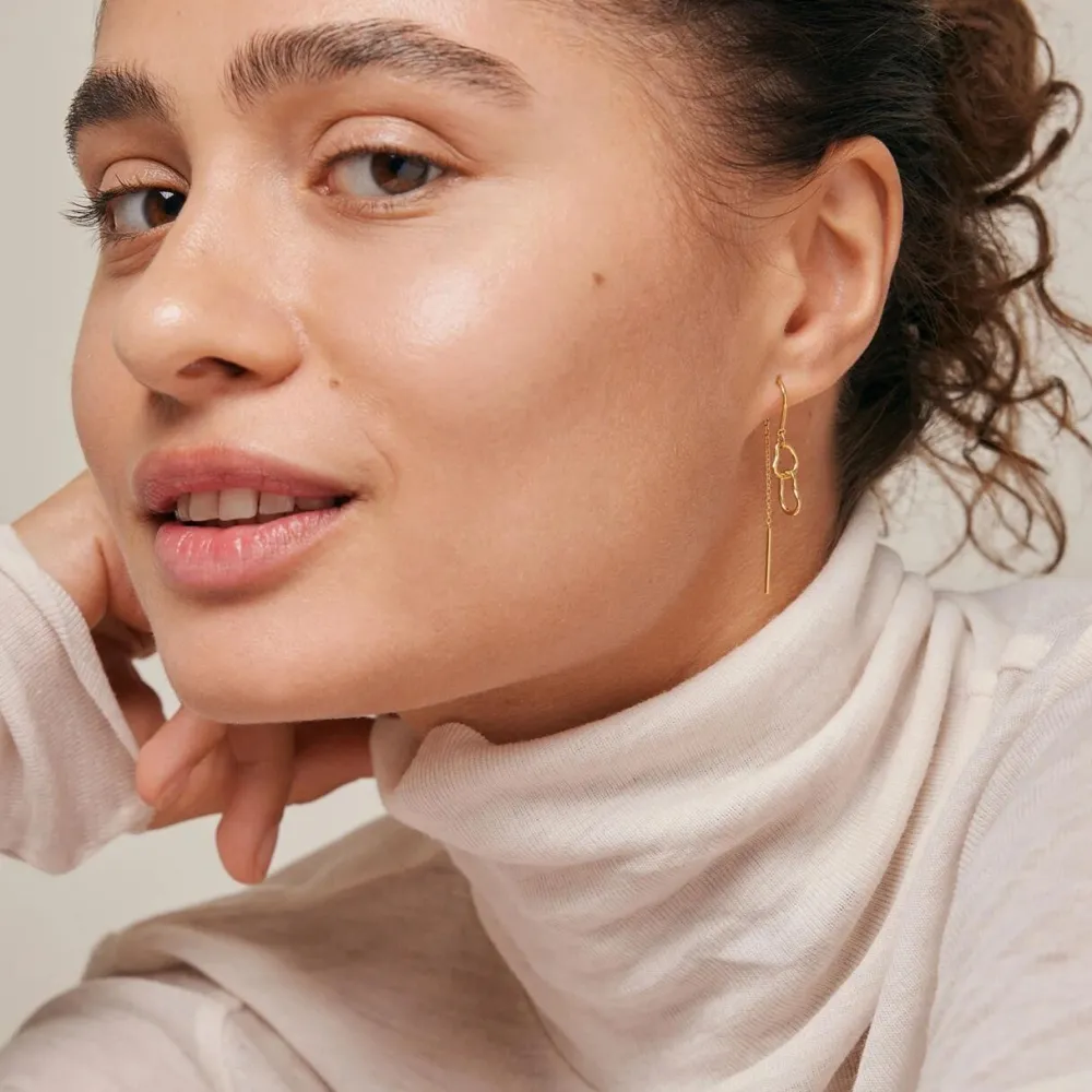 Enamel Copenhagen Earrings Organic Double Circle Gold-Plated^Dame Accessories|Smykker