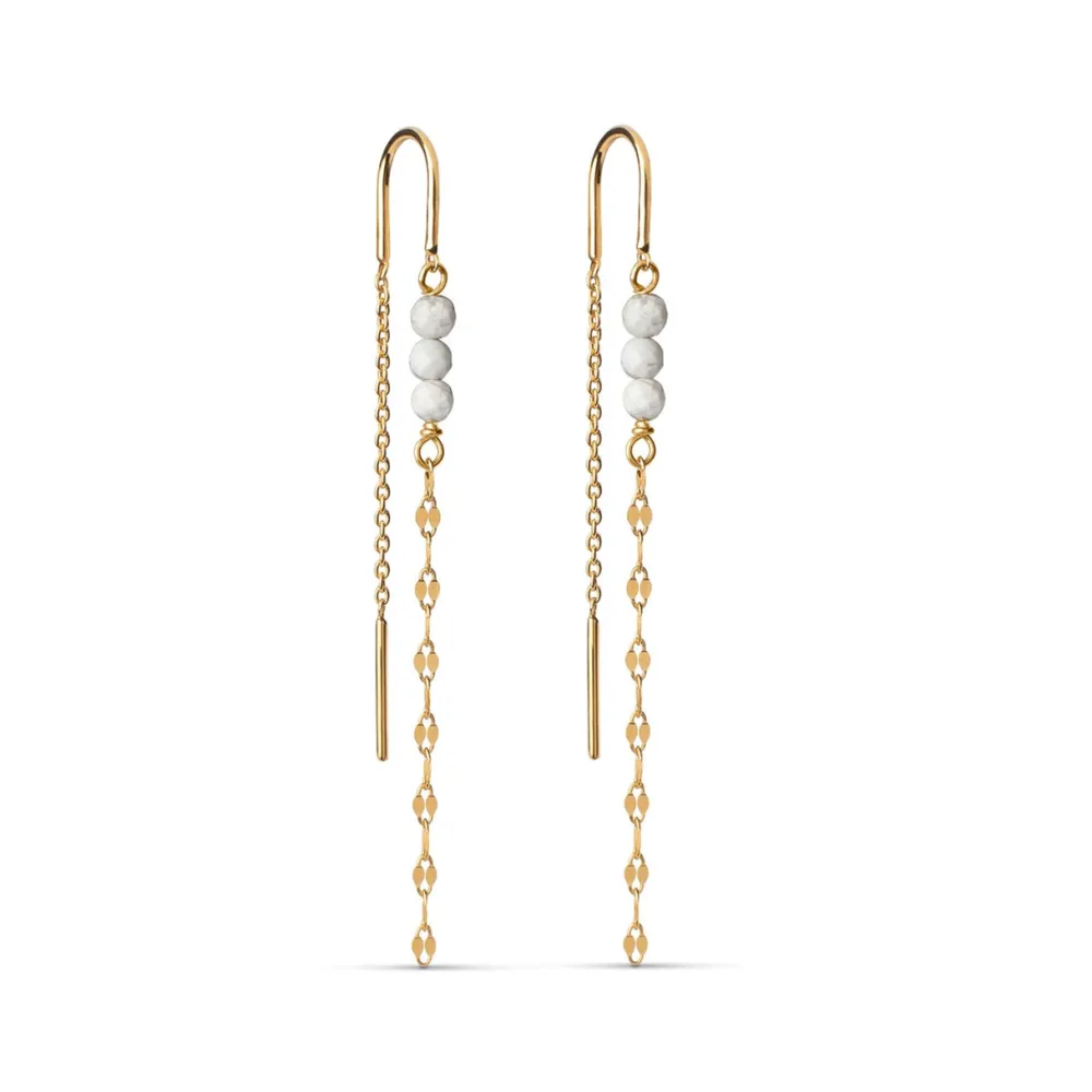 Enamel Copenhagen Earrings Yin Yang Chain Gold-Plated^Dame Accessories