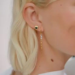 Enamel Copenhagen Earrings Yin Yang Chain Gold-Plated^Dame Accessories