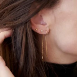 Enamel Copenhagen Hoop Chain Earrings Gold-Plated^Dame Accessories|Smykker