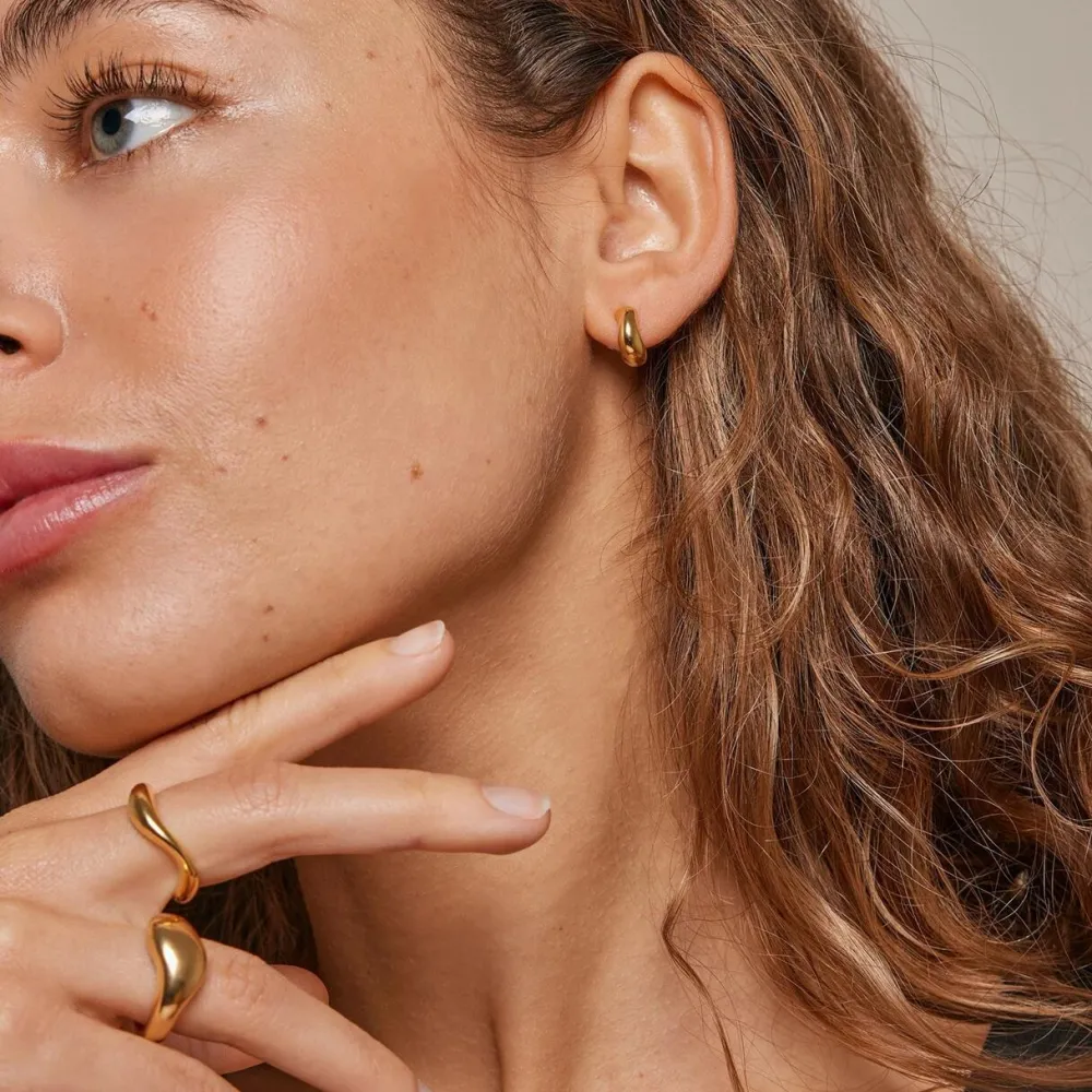 Enamel Copenhagen Hoops Gianna Small Gold-Plated^Dame Accessories|Smykker