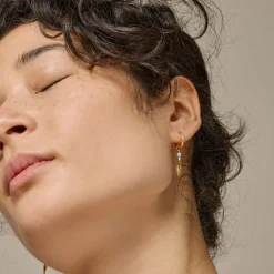 Enamel Copenhagen Hoops Moa Steel Blue Gold-Plated^Dame Accessories|Smykker