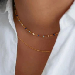 Enamel Copenhagen Necklace Lola Marine Gold-Plated^Dame Accessories|Smykker