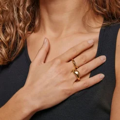 Enamel Copenhagen Ring Agnete Large Gold-Plated^Dame Accessories|Smykker