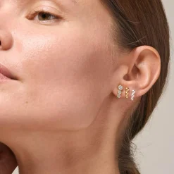 Enamel Copenhagen Studs Trinity CZ Gold-Plated^Dame Accessories|Smykker