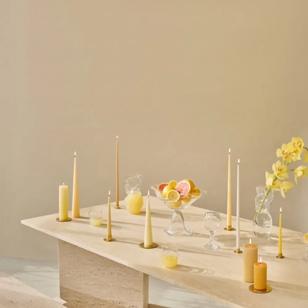 Ester & Erik Lyseplatte Blank Guld Lille^ Adventsstager|Lysestager