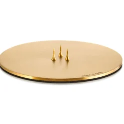 Ester & Erik Lyseplatte Børstet Guld Mellem^ Adventsstager